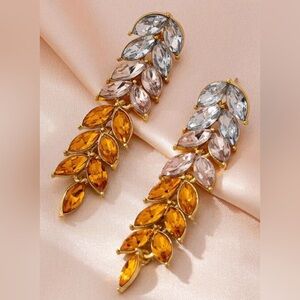 Crystal Leaf Earrings